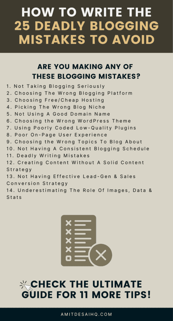 25 deadly blogging mistakes to avoid