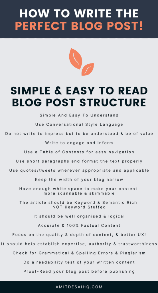 blog post structure – perfect blog post