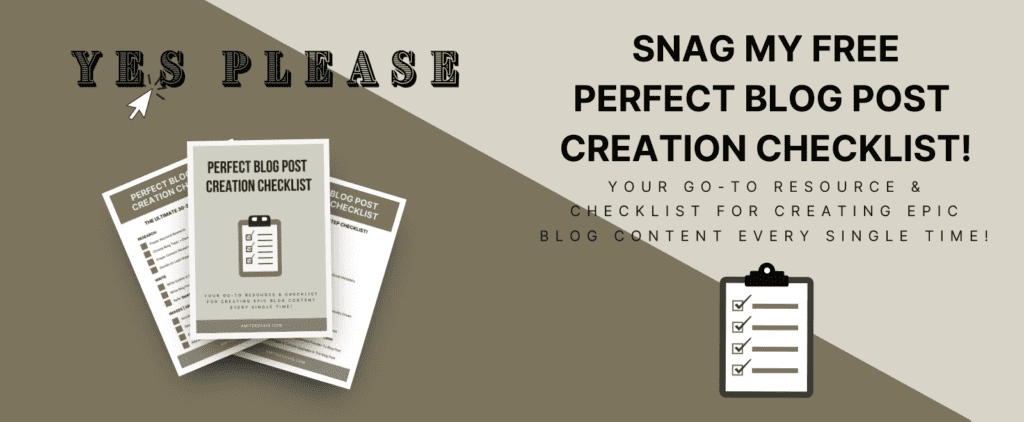 blog post creation checklist