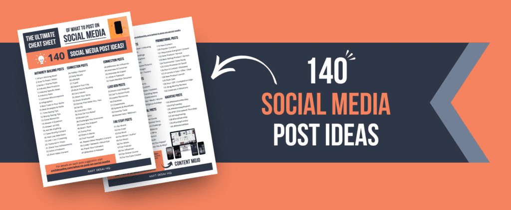 social media post ideas cheat sheet